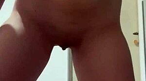 sexy woman bathing in shower with perfect body