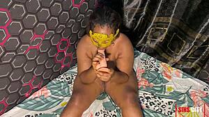 Home Alone Ebony Wife Pleasures Herself with Huge Dildo