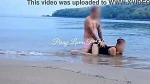 业余情侣在公共海滩上疯狂做爱！