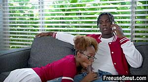 ebony stepsister freeuses stepbro and geeky teacher in fantasy threesome