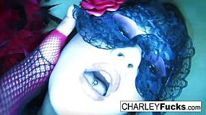 Charley Chase In Sexy Lingerie And Stockings, But What's She Hiding?