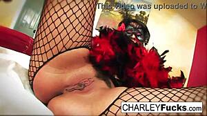 Charley Chase In Sexy Lingerie And Stockings, But What's She Hiding?