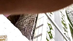 Neighbors watch fat chubby latina stepsister get doggystyle sex on balcony