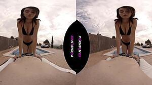 Nympho Latina Neighbor Seduces for Outdoor Poolside Fucking in VR POV