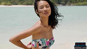 tiny dominique gabrielle, teen model, strips and breaks rules in detention