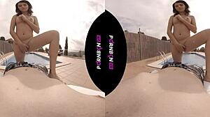 Nympho Latina Neighbor Seduces for Outdoor Poolside Fucking in VR POV