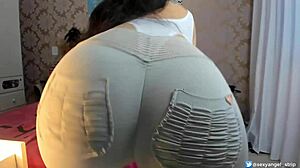 Hey, watch this sexy latina twerk with see-through pants?