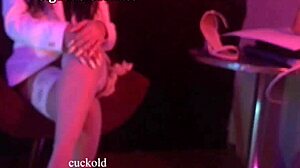 hotwife shows off high heels and stockings for cuckold