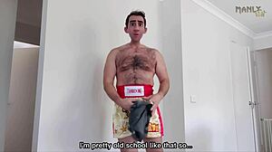 Grown Up Kickboxer Enjoys Fat Juicy Cock Alone At Home
