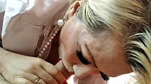 Aimee hot milf sucks huge cock on wedding anniversary!