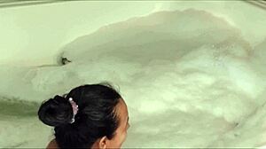 Agarabas and Olpr perform blowjob and kissing with cum on shaved ass in voyeur scene