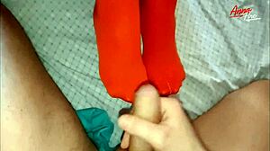 i saw a hole in my stepmom’s pantyhose, damn tempting!