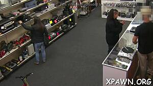 Amateur discovers the back room where the babe gets bent over and fucked