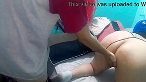 me la chupa while we webcam and doggy fuck with panties on.