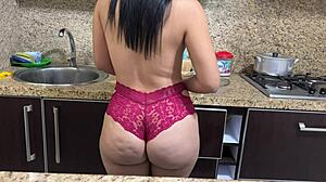 Helping My Stepmother with Her Huge Ass in Kitchen