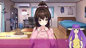 ninnin days part 10 finale with sexy brunette and big tits in game