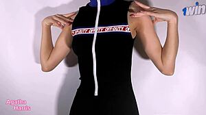 lonely petite 18+ girl masturbates with big vibrator