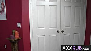 Sexy blonde milf Elaina Raye sucks big cock after hot massage. Man, she's good at it!