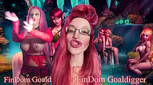 goddess in glasses demands more pay during jerk off instructions