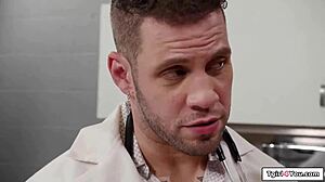 shemale patient kalli grace goes deep with a wild blowjob in clinic