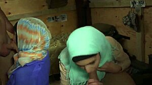 I can’t resist this bubble butt teen with a dildo. Watching that milf strap-on in army uniform drives me wild during hardcore Arab action!