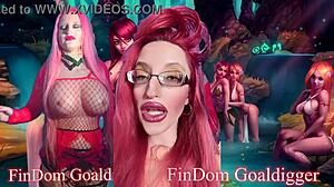 goddess in glasses demands more pay during jerk off instructions