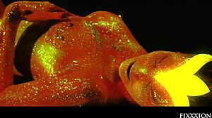 i'm the glow in the dark goddess fingering my shaved pussy with dildo solo.