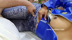 teacher bangs student hard outdoors on ranch. indian pussy drilled with intense cumshot action.