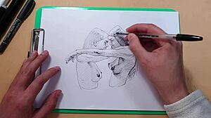 I sketched two beautiful sexy girls quickly with my ballpoint pen for fun.