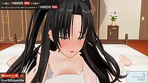 uncensored japanese hentai with rin's first anal in 3d asmr. earphones recommended!  