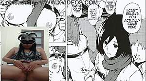 Watching the premiere of Shingeki no Kyojin with excitement