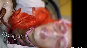 Sissy sucks big dildos