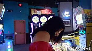 the bare teen beauties are getting rough in this pov porn scene