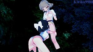 Hibiki Tachibana and Miku Kohinata Lesbian Play in Symphogear Hentai