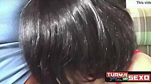 Two Naughty Friends in Wild Gangbang with Anal - Frotinha Porn Star