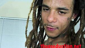 Rasta vibes are unreal with a massive ebony shaft