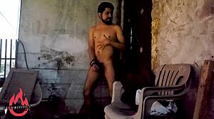 Intense outdoor fun happens in a gay setting under the open sky