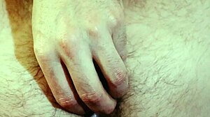 I'm toying and fingering my hairy hole up close with masturbation