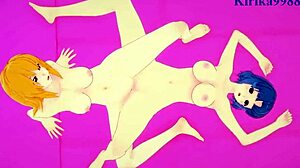 Kusuha Mizuha Cagalli Intense Lesbian Hentai Play!