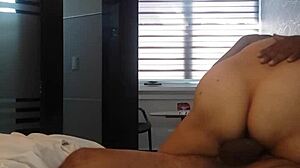 My wife rides my cock with her ass.