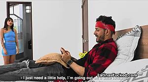 Latina Chokes on Huge Cock Before Date Night