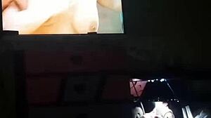 Again she catches me watching porn and helps out.