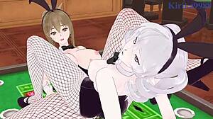Kusuha Mizuha Cagalli Intense Lesbian Hentai Play!