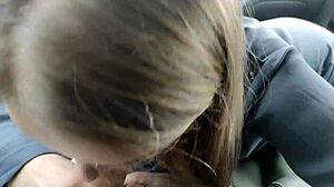 Wife Sucks Cock in Car and Swallows Every Drop