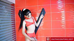 Sexy Horny Teen 18+ SHEMALE SUCKS AND FUCKS White Cock!