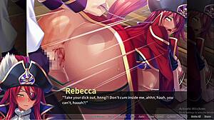 PIRATE-BOOTY REBECCA H GETS BUKKAKE IN SCENE 1!