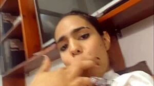 Latina Shemale Blows Load On Herself