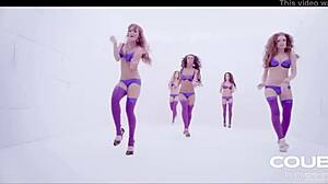 These hot girls are dancing energetically. They bring the rhythm to the floor with style! 💃