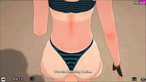 big tits couple bends over for doggy rimjob and ass licking