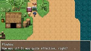 This tanned girl natsuki gets a hot oil massage at the beach in hentai game